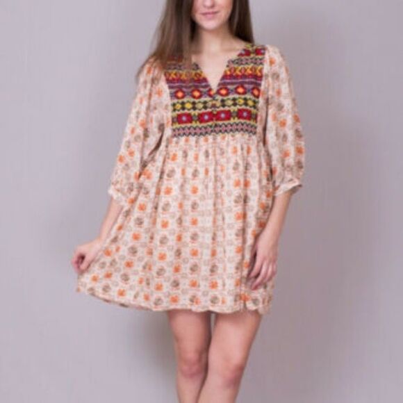 Umgee Dresses & Skirts - Umgee Free Spirit‎ Boho Print Tunic Dress Sz S
